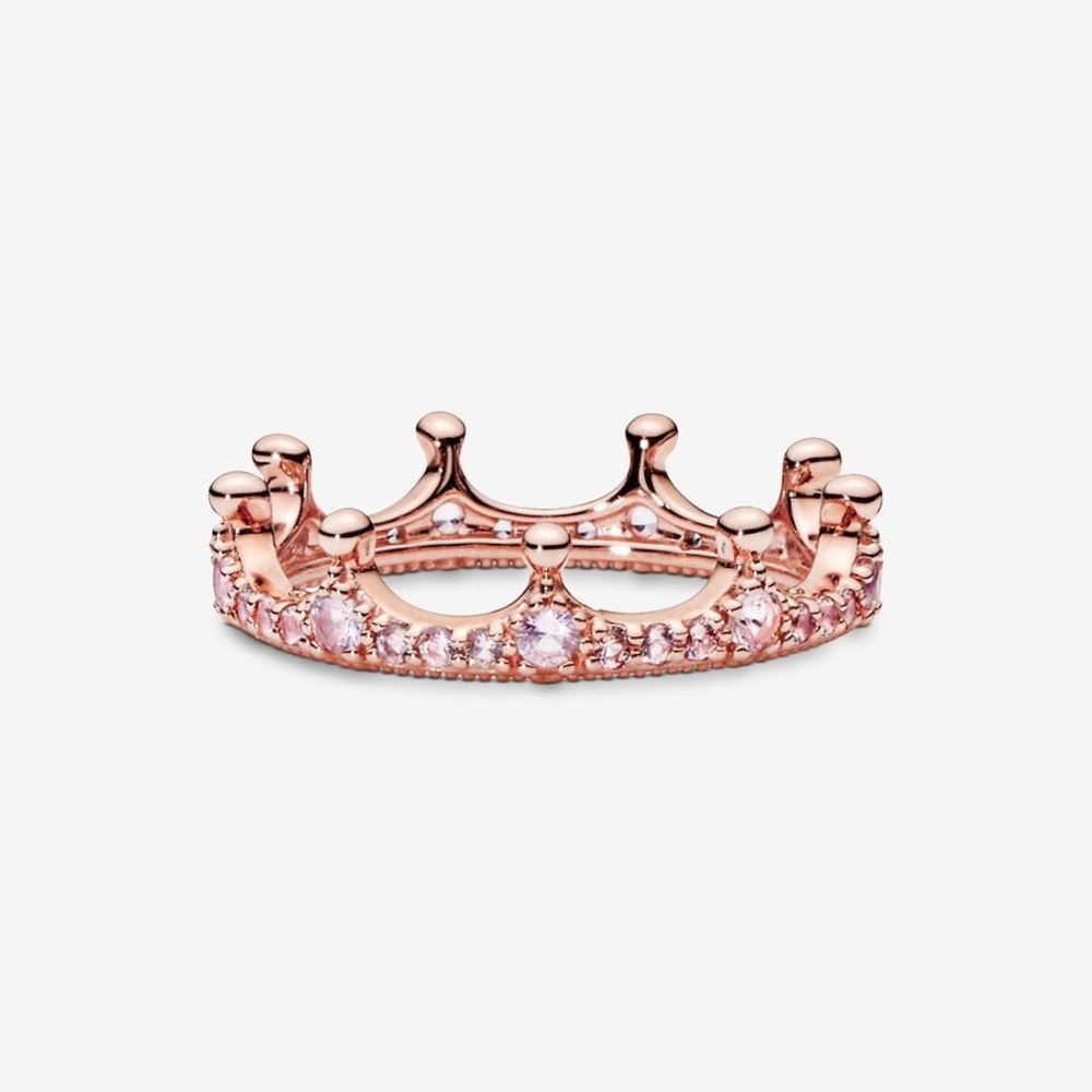 Pink Sparkling Crown Ring Pandora